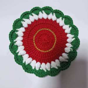 Posavasos de Ganchillo Hecho a Mano con Hilo Navideño, Resistente al Calor, para Mesa de Navidad, Decoración del Hogar, Decoración Festiva - Product Image 4
