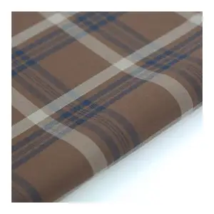 2022 Zara Quality Wrinkle Free Bamboo Spandex Yarn Dyed Twill Check Woven Fabric For Shirt