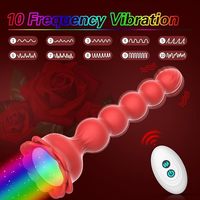 Plug anal vibrant lumineux coloré avec télécommande, perles en forme de rose, stimulation de la prostate, masturbation masculine et féminine XY-779