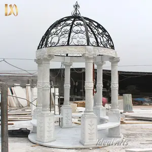 NGHỆ THUẬT Lý Tưởng Đá Cẩm Thạch Ngoài Trời Pergola Để Bán Phong Cách La Mã Vòm Trong Suốt Trắng Đá Cẩm Thạch Lớn Gazebo Cho