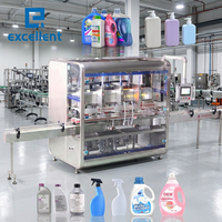 Chaîne de remplissage complète avec pistolet de remplissage servo-contrôlé pour shampoing, détergent, huile alimentaire, sauce, gel désinfectant pour les mains