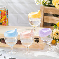 Gobelets à vin pour bébé, tasses à boisson, biberons, gobelets en plastique, verres à vin avec couvercles pour les tout-petits, les enfants, les fêtes d'anniversaire