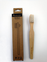 Brosse à prothèses dentaires double tête personnalisable avec logo, à poils moyens en nylon, pour usage domestique et nettoyage des dents artificielles