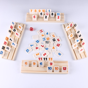 Juego de Dominó Mexicano Premium, Fichas Numeradas Coloridas con Soportes Resistentes y Dados, Juego de Mesa Familiar - Product Image 3