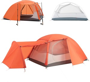 Tente <span class=keywords><strong>de</strong></span> <span class=keywords><strong>randonnée</strong></span> extensible OEM pour 1-2 personnes avec vestibule attachable - Conception à 3 portes pour le camping et la <span class=keywords><strong>randonnée</strong></span> en 3 saisons - Product Image 1
