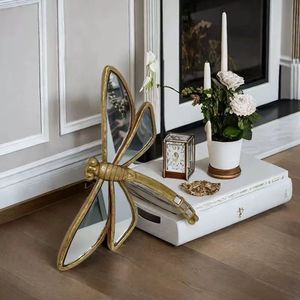 2025 Vintage Butterfly Dragonfly Style <strong>Mirror</strong> Wall Art for Home Decor <strong>Rococo</strong> Decorative Resin Frame Wall <strong>Mirror</strong> for Hotel Porch - Product Image 1