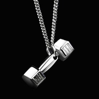 Colliers pendentifs de sport de mode européenne américaine Dominatrice Style coréen Couple Barbell Accessoires Men's Fitness Pendant