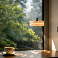 Lustre de chevet en albâtre espagnol, style minimaliste italien, lumière de luxe décorative, ambiance de chambre à coucher