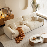 Canapé carré en tissu velours givré de luxe léger avec rembourrage en éponge, design moderne et minimaliste pour petit appartement ou salon