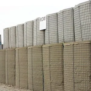 Barreras defensivas Bolsa de pared de arena a prueba de explosiones bastiones de gaviones/Bastión de barrera de malla soldada
