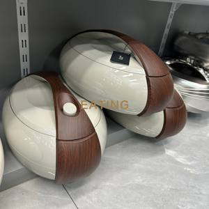 Supermercato africano per festa Jumbo capienza in acciaio inox 4L + 5L + 6L 3 pezzi cucina isolante cibo caldo ovale regalo Set cucina - Product Image 6