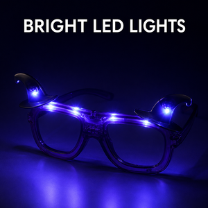 Lunettes LED Chapeau de Sorcière Halloween Lumineuses, Accessoire de Fête, Lunettes de Costume Nouveauté, Vente en Gros, Logo Personnalisé - Product Image 3