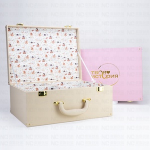 Caja de cuero de lujo de MDF con diseño personalizado, caja de recuerdo para bebé recién nacido Milestone con almacenamiento de 3 dientes, caja de recuerdo para bebé - Product Image 3