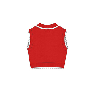 <span class=keywords><strong>Gilet</strong></span> en tricot court de couleur rose de haute qualité personnalisé en usine pour fille, été, matière acrylique, haut en tricot - Product Image 4