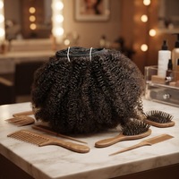 Extension de cheveux crépus et bouclés afro avec clip, non traités, de haute qualité, bon marché, offre spéciale