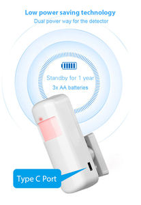 Détecteur de mouvement infrarouge sans fil 433 MHz EV1527 pour système d'alarme domestique, détecteur de mouvement PIR - Product Image 4