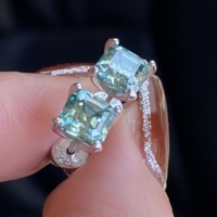 Boucles d'oreilles Asscher Cut 1ct 2ct Moissanite Stud 925 Silver & Platinum Plated Classic Fast Shipping Women's Gift