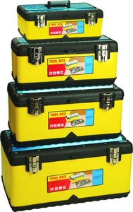 MEIJIA Storage <strong>Box</strong> Two <strong>Chrome</strong> Metal Latches/ Multi-Functional 510x260x220mm 20-Inch Tool <strong>Box</strong> With Tray - Product Image 4