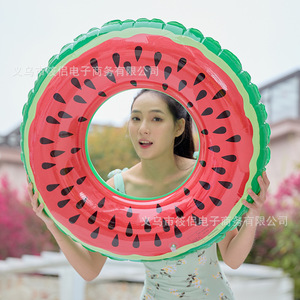 Watermelon <b>Inflatable</b> Swimming Ring Extra <b>Large</b> Thick Underarm Float For Adults <b>Pool</b> Water Park Use Unisex Environmentally - Product Image 3