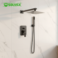 Ensemble de douche encastré SOLVEX à prix réduit, pommeau de douche carré en acier inoxydable de 8 pouces, système de douche à main, robinets de salle de bain