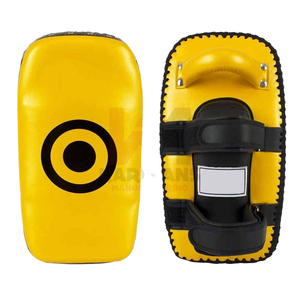 Custom Professional Genuine Leather Muay Thai Kick Pads Curved Strike <b>Shield</b> for MMA Training - Product Image 1
