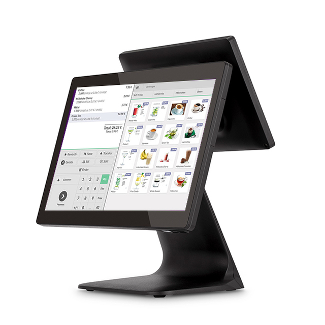 Restaurant Cash Register 15.6 Inch Pos Machine Android Epos Terminal Touch Screen Dual Screen Pos Tablet With Fingerprint