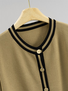Vestitino da donna lavorato a maglia in 3 pezzi 2025 elegante maglione anteriore aperto con canottiera e pantaloni larghi larghi - Product Image 2