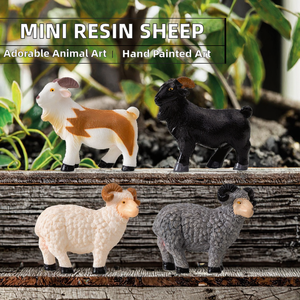 Figuras de Ovejas Merinas en <span class=keywords><strong>Miniatura</strong></span>, Realistas, de Plástico, para Manualidades, Regalo de Cumpleaños o Navidad - Product Image 2