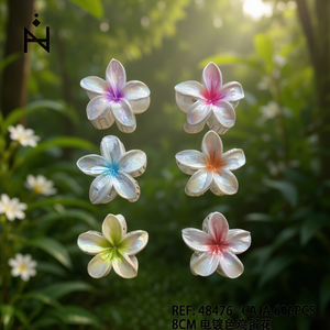 Fermaglio per Capelli Frangipani Elettroplaccato 8Cm, Pinza Decorativa a Fiore - Product Image 3
