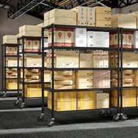 Étagères de rangement métalliques à 6 niveaux légèrement robustes, réglables et sur roulettes, pour salle de bain, garage et outils
