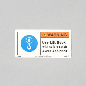 Etiqueta de instrucciones de seguridad para gancho de grúa industrial: utilice el gancho de elevación con dispositivo de seguridad, etiqueta para equipo de elevación - Product Image 4