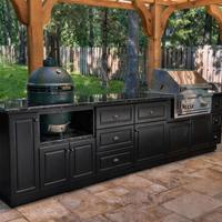 Cuisine extérieure personnalisée antirouille de style shaker en acier inoxydable avec texture métallique et barbecue Kamado