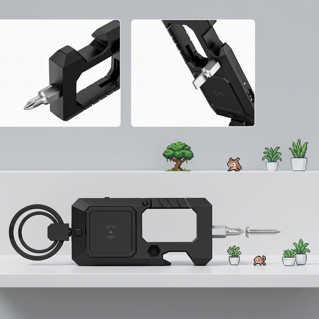 Smart Multi-functional Keyring Holder Find My Security Protection Metal Keychain Organizer Featuring Bottle Opener Charger