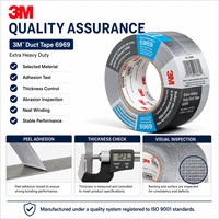 Nastro Adesivo 3M 6969 Extra Resistente 0,25mm 48mm 55m con Adesivo in Gomma per Riparazioni MRO