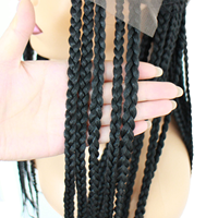 Perruques tressées sans nœuds de 36 pouces, vente chaude, perruques synthétiques complètes en dentelle au crochet, tresses en crochet