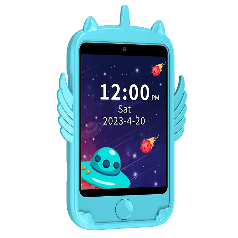 미니 귀여운 핑크 블루 아이 장난감 모바일 스마트 휴대 전화 아이 어린이 2024 스마트 시계를위한 카메라