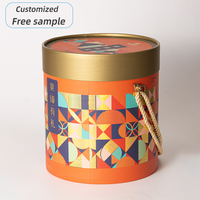 Tube en carton personnalisé avec poignée pour emballage alimentaire rond, idéal pour bonbons, noix, biscuits, fruits – Grande taille, logo créatif, lamination