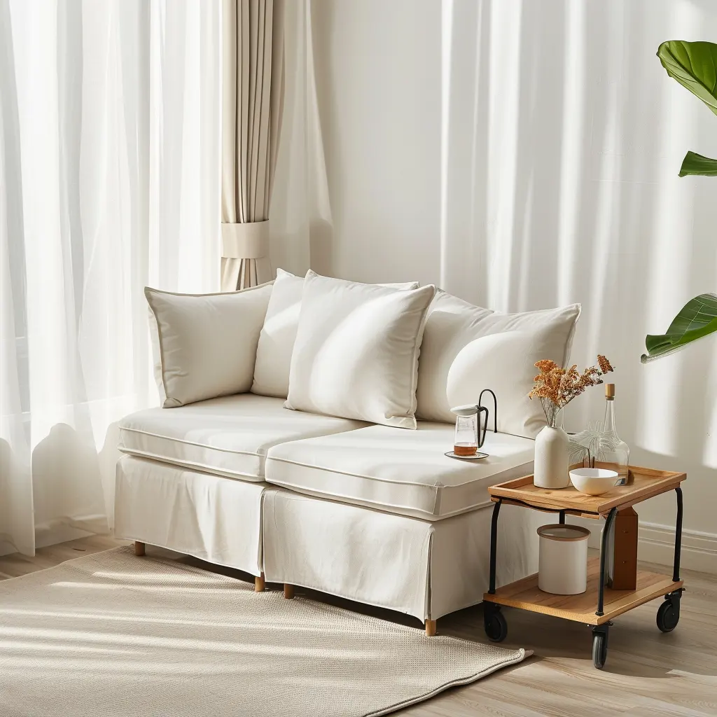 Ensemble de canapés modernes en bois beige pour le salon mobilier de maison au design chinois pour hôtel