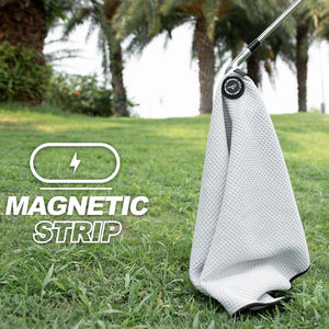 Serviette de golf en microfibre à motif gaufré magnétique, conçue par le fabricant, avec aimant intégré - Product Image 6