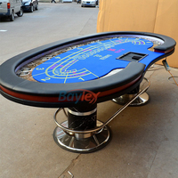 Table de poker de luxe personnalisée de haute qualité et à bas prix de l'usine Baylex avec 10 joueurs et éclairage LED