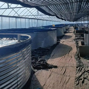 Vente en gros de réservoirs circulaires d'élevage de poissons de 113t, acier galvanisé haute densité, élevage de crevettes, bassin d'aquaculture, modèle personnalisable - Product Image 1