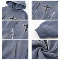 Herbstliche Partnerlook-Outfits: Trendige High-Street Casual Kapuzenpullover mit handbemalten Punkten für Herren
