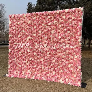 High Sale Roll UP Cloth 3d Rose Flower Wall Actificial Artificial Flowers Backdrop For Wedding Stage Decoration Flower Wall
