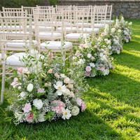 Décoration florale de sol luxueuse GNW en plastique rose et vert pour allée de mariage, événements, maison, intérieur/extérieur