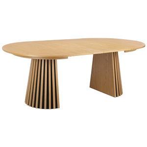 <span class=keywords><strong>Tavolino</strong></span> <span class=keywords><strong>da</strong></span> Caffè Convertibile in Tavolo <span class=keywords><strong>da</strong></span> Pranzo in Stile Francese, Tavolo <span class=keywords><strong>da</strong></span> Pranzo Allungabile Rotondo in Legno Scanalato - Product Image 5