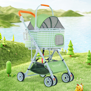 Poussette pliable de luxe pour animaux de compagnie, en alliage d'aluminium, 6 roues, grande capacité 25 kg, pour petits animaux, <span class=keywords><strong>chien</strong></span>, chat, voyage - Product Image 3