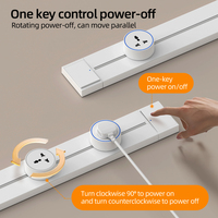 Multiprise murale en métal KSQ avec 6 prises 32A et ports USB, amovible, design moderne, montage en saillie