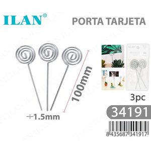 Porta Carte ILAN 100mm 3pz in Metallo per Decorazioni Piante - Product Image 1
