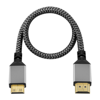 Câble Mini 2.0 4K avec gaine en PVC, conducteur en cuivre pur, coque en aluminium gris, tressé, compatible HDTV, adaptateur mâle-mâle 1m PARAMOUNT