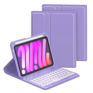Vỏ Bàn Phím Màu Hồng Tím Đầy Màu Sắc Cho <span class=keywords><strong>iPad</strong></span> <span class=keywords><strong>Mini</strong></span> 6 2021 Vỏ 8.3 Inch Với Bàn Phím Không Dây - Product Image 1